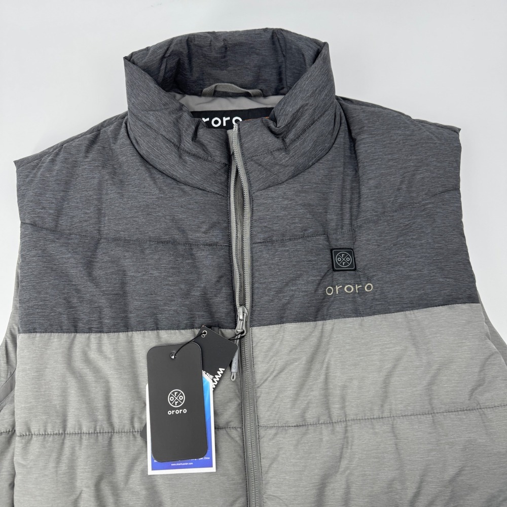 NEW Ororo Men XL Classic Heated Puffer Vest Insulated Flecking Gray NO BATTERY - Picture 4 of 10